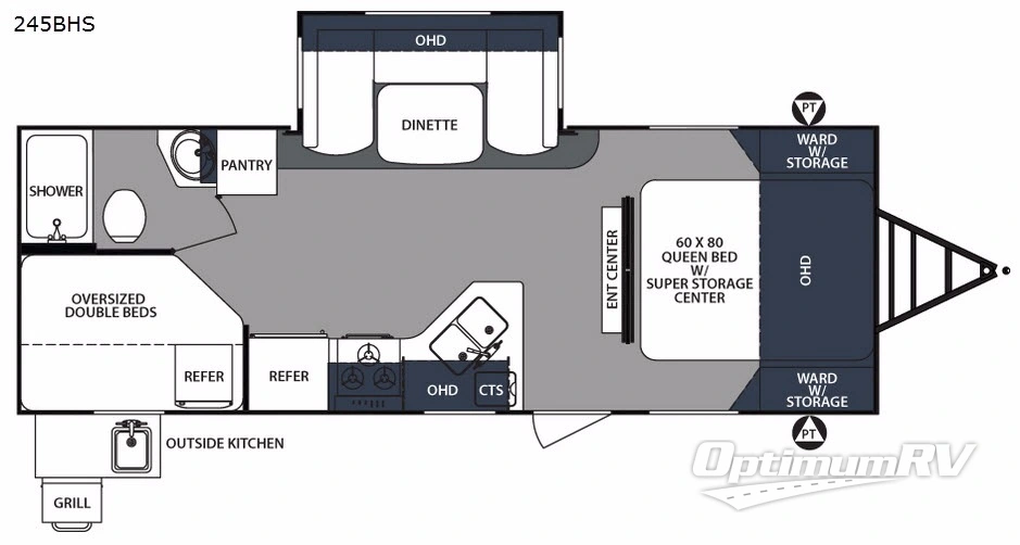 2018 Forest River Surveyor 245BHS RV Floorplan Photo