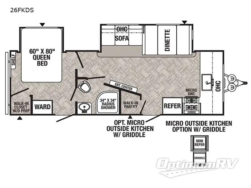 2022 Palomino Puma 26FKDS Floorplan Photo
