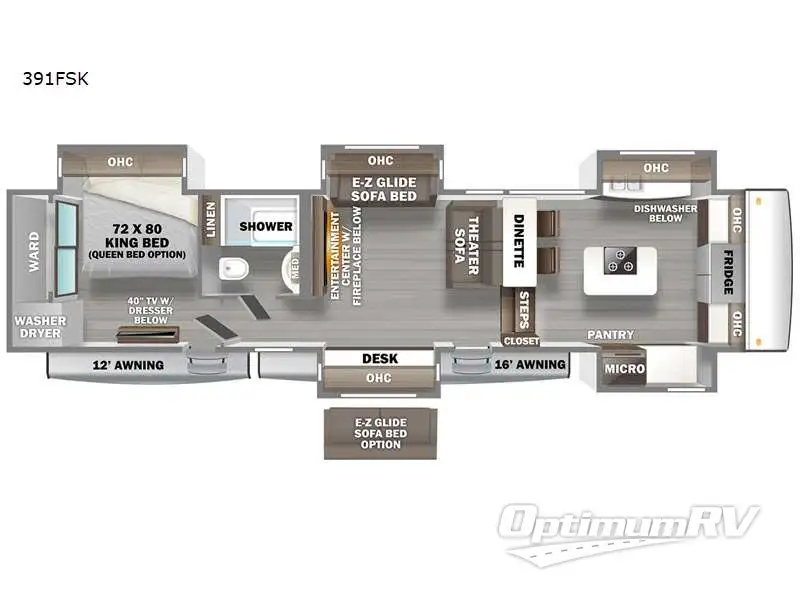2023 Forest River RiverStone 391FSK Floorplan Photo