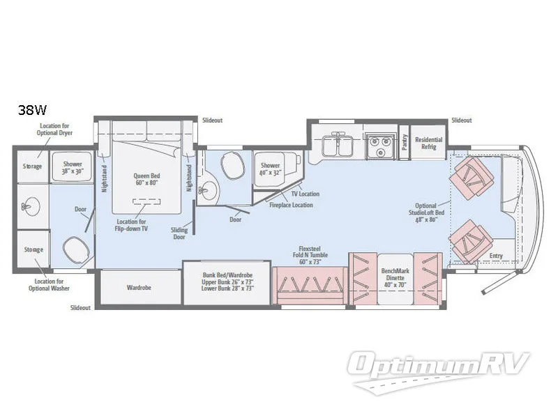 2017 Winnebago Forza 38W RV Floorplan Photo