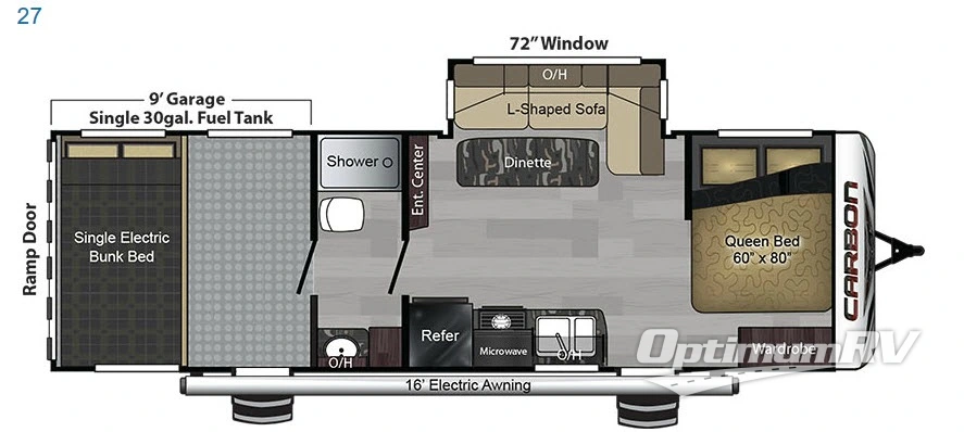 2017 Keystone Carbon 27 Floorplan Photo