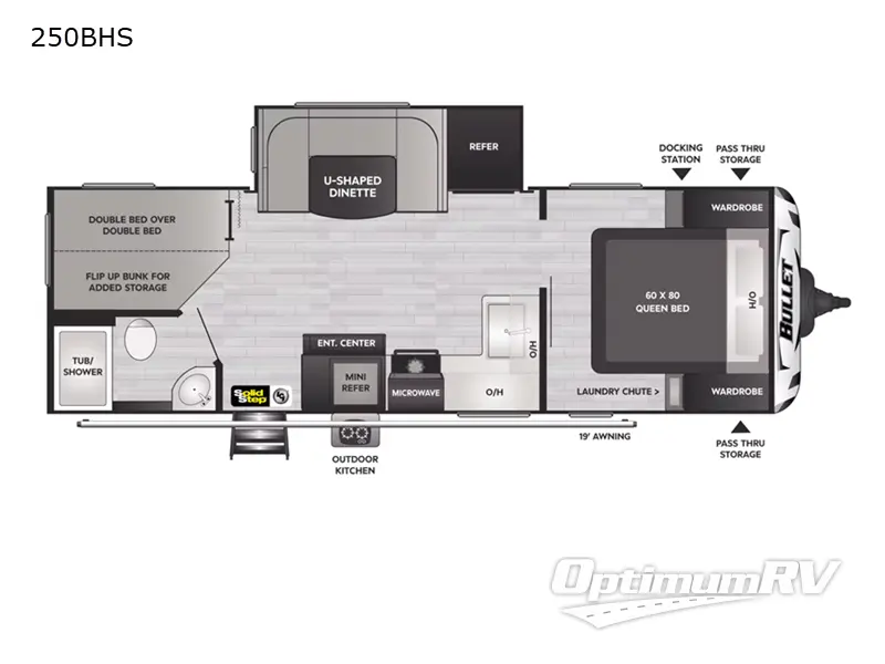 2022 Keystone Bullet 250BHS Floorplan Photo