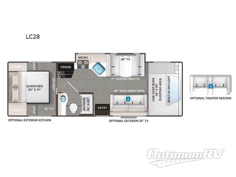 2024 Thor Quantum LC LC28 RV Floorplan Photo