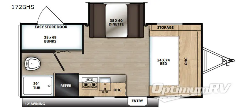 2020 Coachmen Catalina Summit Series 7 172BHS Floorplan Photo