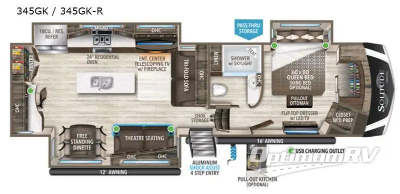 2021 Grand Design Solitude 345GK Floorplan Photo
