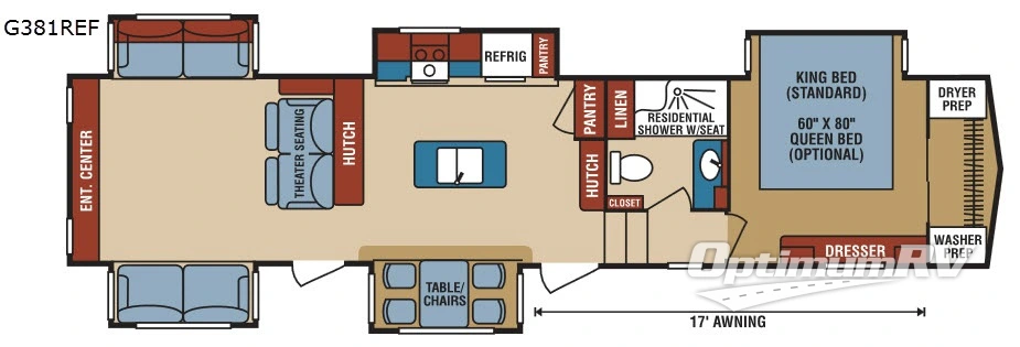 2017 KZ Durango G381REF RV Floorplan Photo