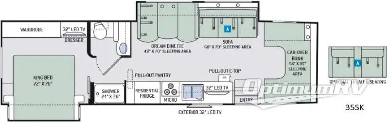 2017 Thor Chateau Super C 35SK RV Floorplan Photo