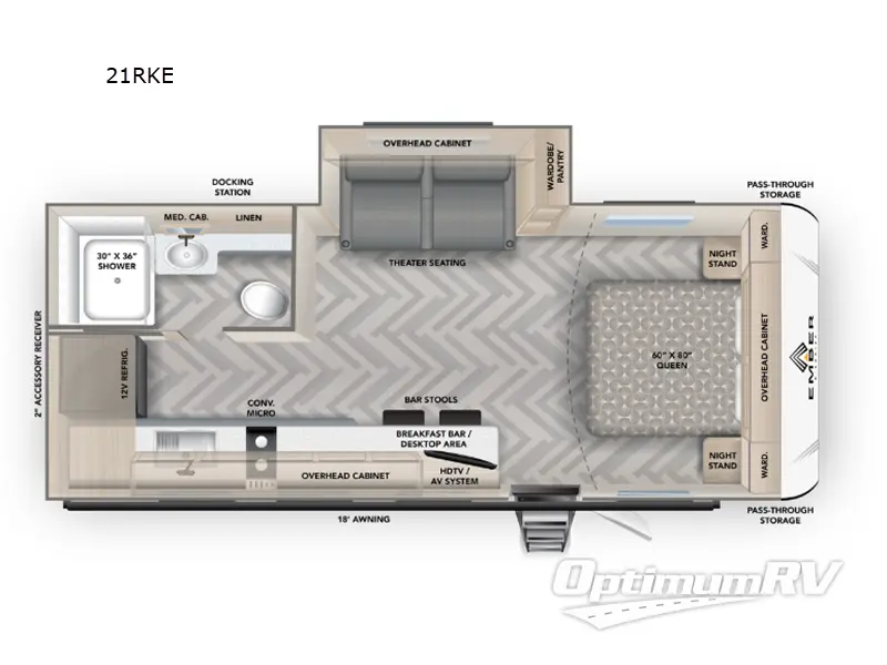 2026 Ember E-Series 21RKE RV Floorplan Photo