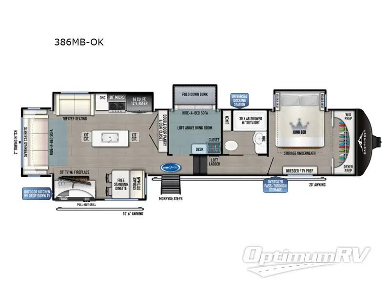2025 East To West Tandara 386MB-OK Floorplan Photo