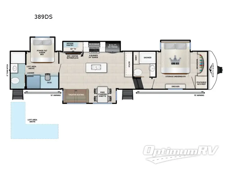 2026 East To West Tandara 389DS RV Floorplan Photo