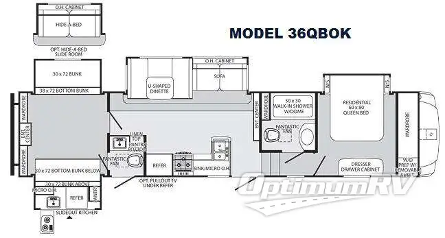 2013 Palomino Sabre 36QBOK RV Floorplan Photo