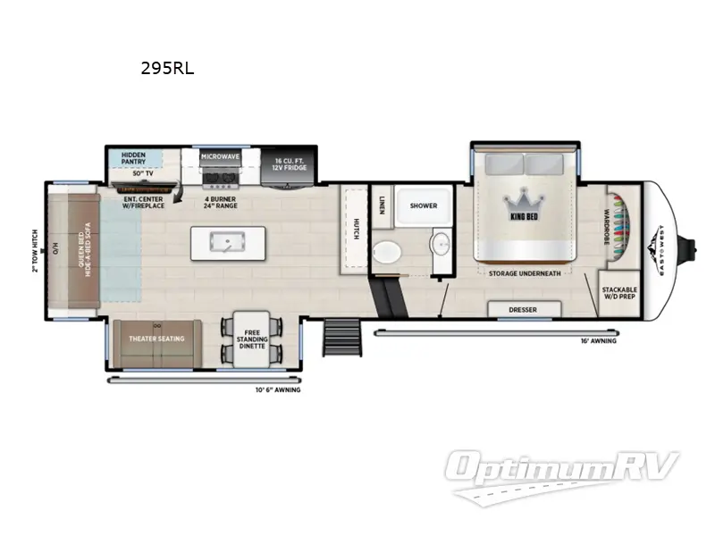2027 East To West Tandara 295RL RV Floorplan Photo