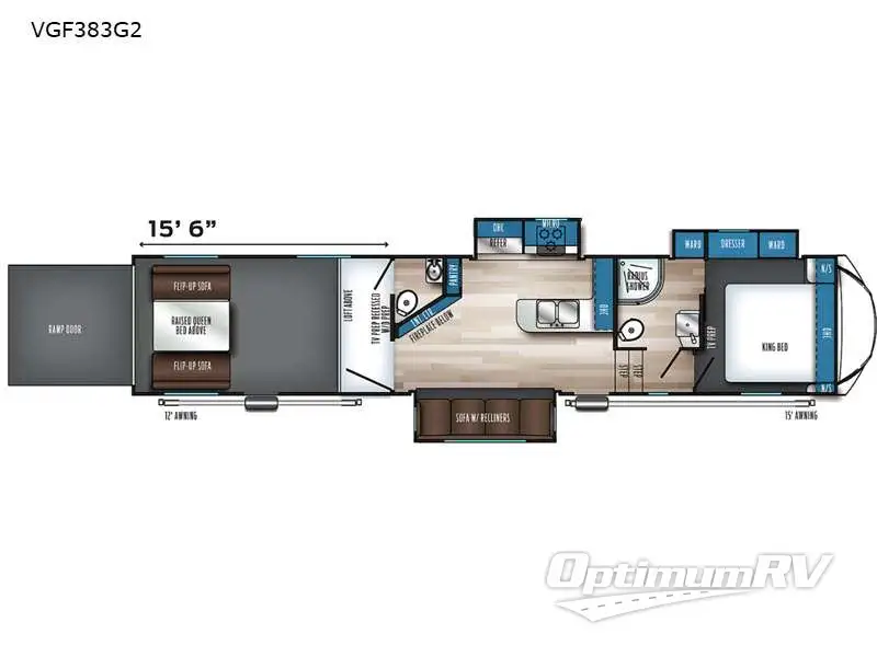 2024 Forest River Vengeance Rogue Armored VGF383G2 Floorplan Photo