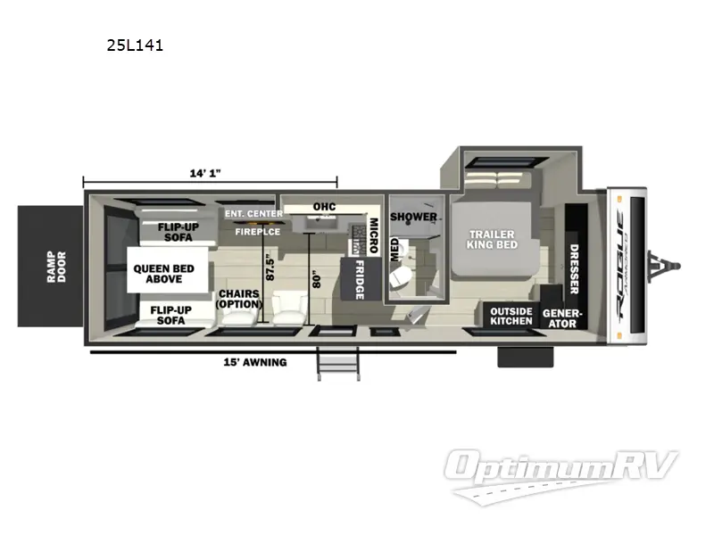 2026 Forest River Vengeance Rogue Armored 25L141 RV Floorplan Photo