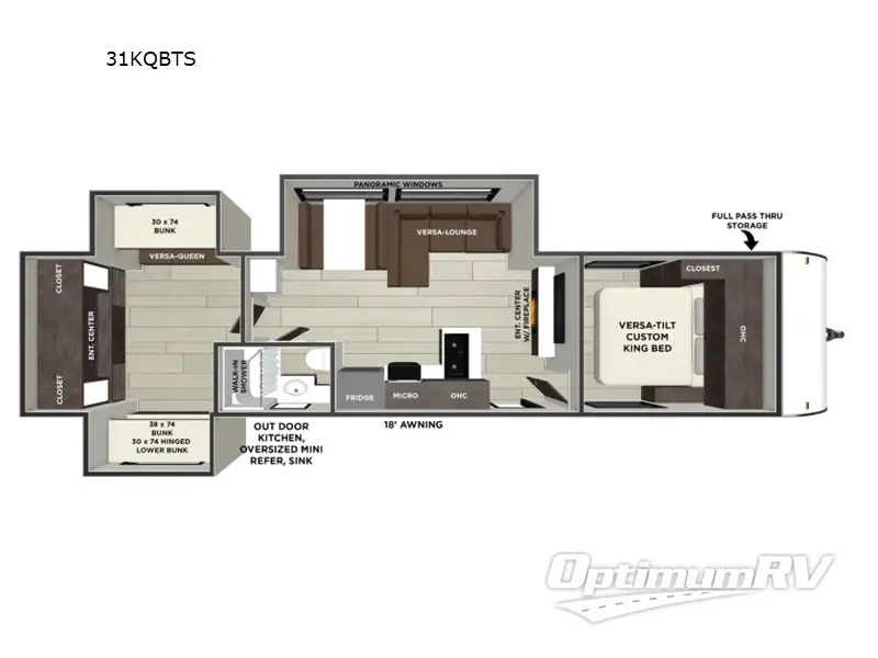 2026 Forest River Wildwood 31KQBTS RV Floorplan Photo