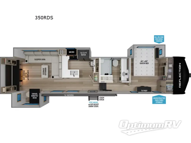 2027 Grand Design Reflection 350RDS RV Floorplan Photo