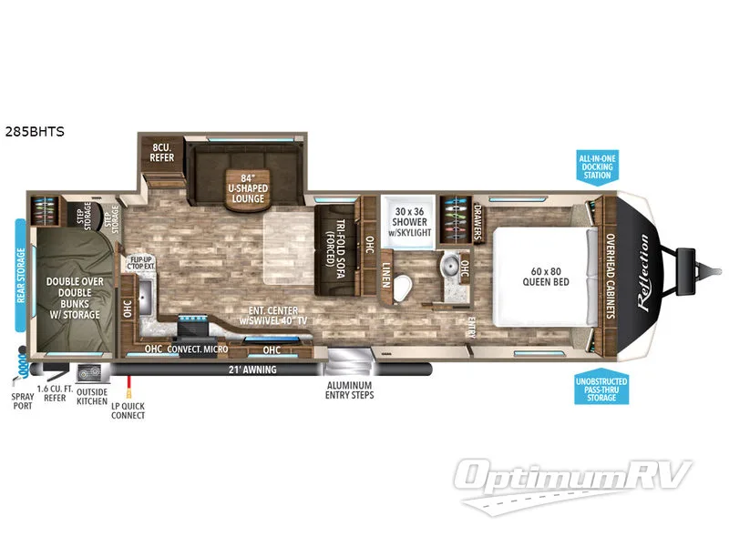 2018 Grand Design Reflection 285BHTS RV Floorplan Photo
