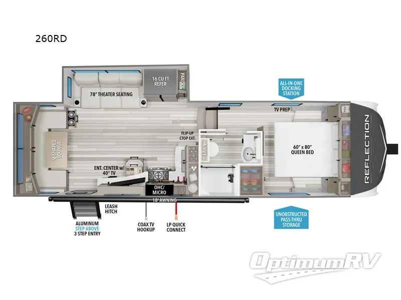 2026 Grand Design Reflection 150 Series 260RD RV Floorplan Photo