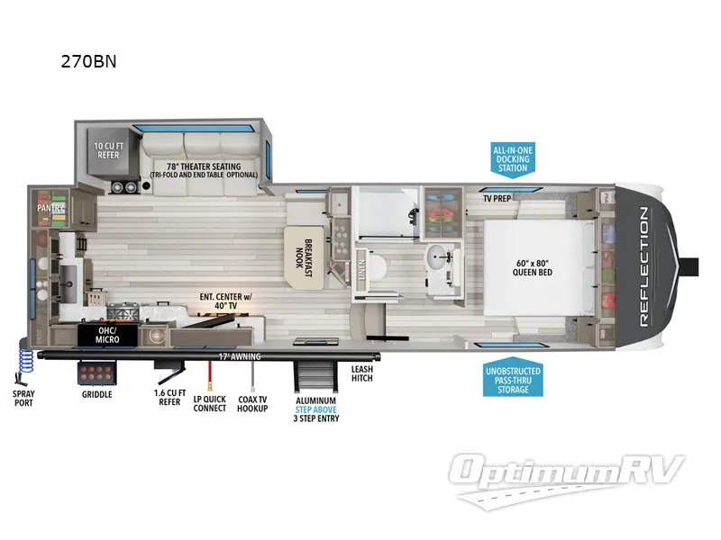 2026 Grand Design Reflection 150 Series 270BN RV Floorplan Photo