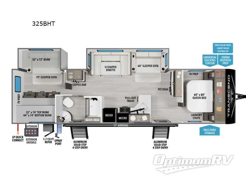 2026 Grand Design Transcend 325BHT RV Floorplan Photo