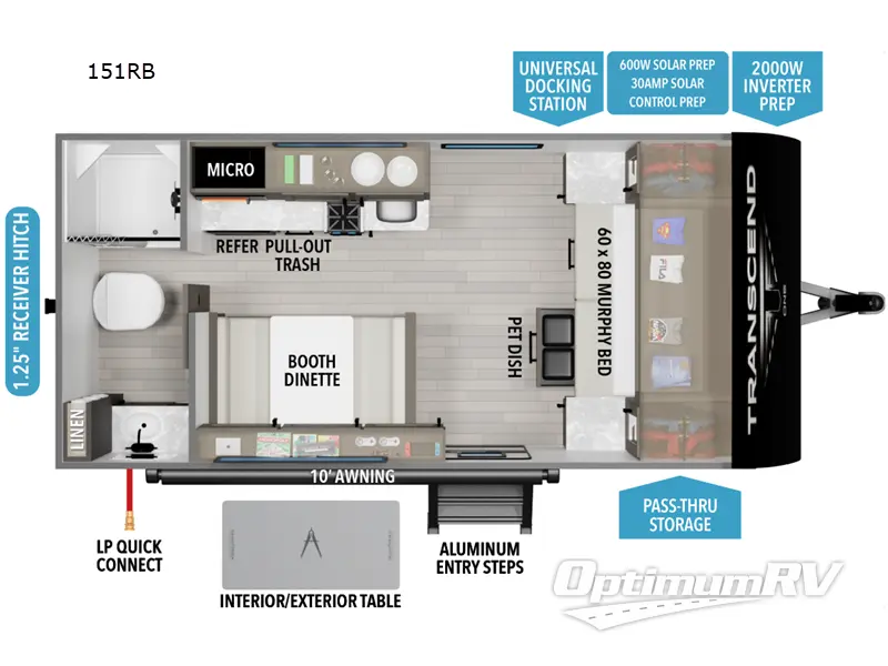 2026 Grand Design Transcend One 151RB Floorplan Photo