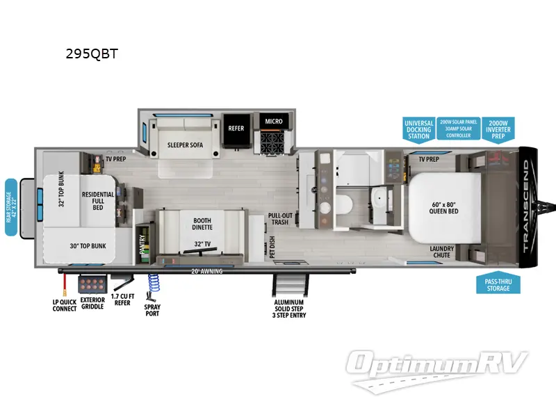 2026 Grand Design Transcend 295QBT Floorplan Photo