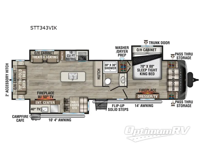 2027 Venture SportTrek Touring Edition STT343VIK RV Floorplan Photo