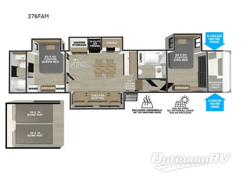2026 Forest River Salem Hemisphere 376FAM RV Floorplan Photo