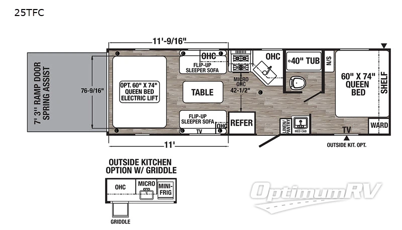 2020 Palomino Puma XLE Lite 25TFC RV Floorplan Photo