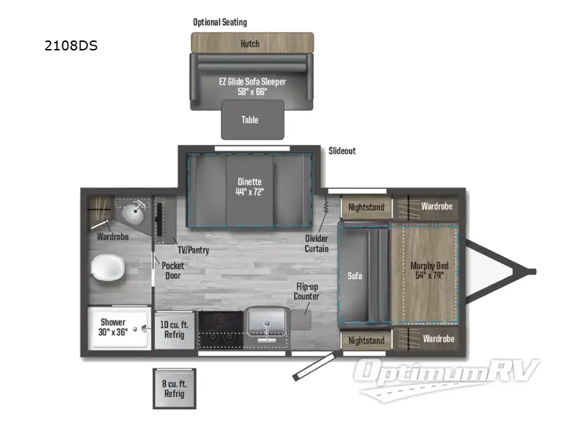 2026 Winnebago Micro Minnie 2108DS RV Floorplan Photo