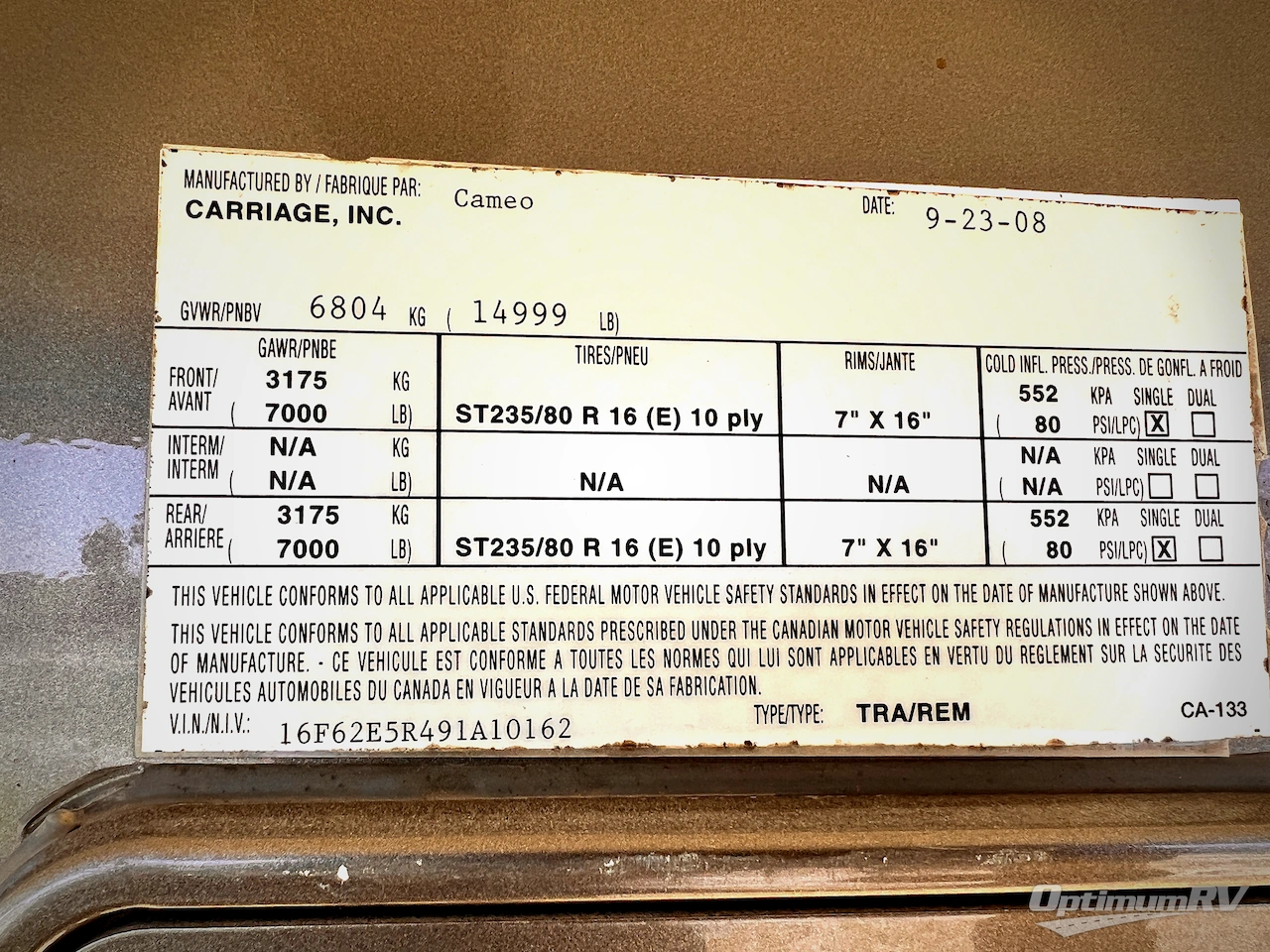 2009 Carriage Cameo 37RES Photo 24