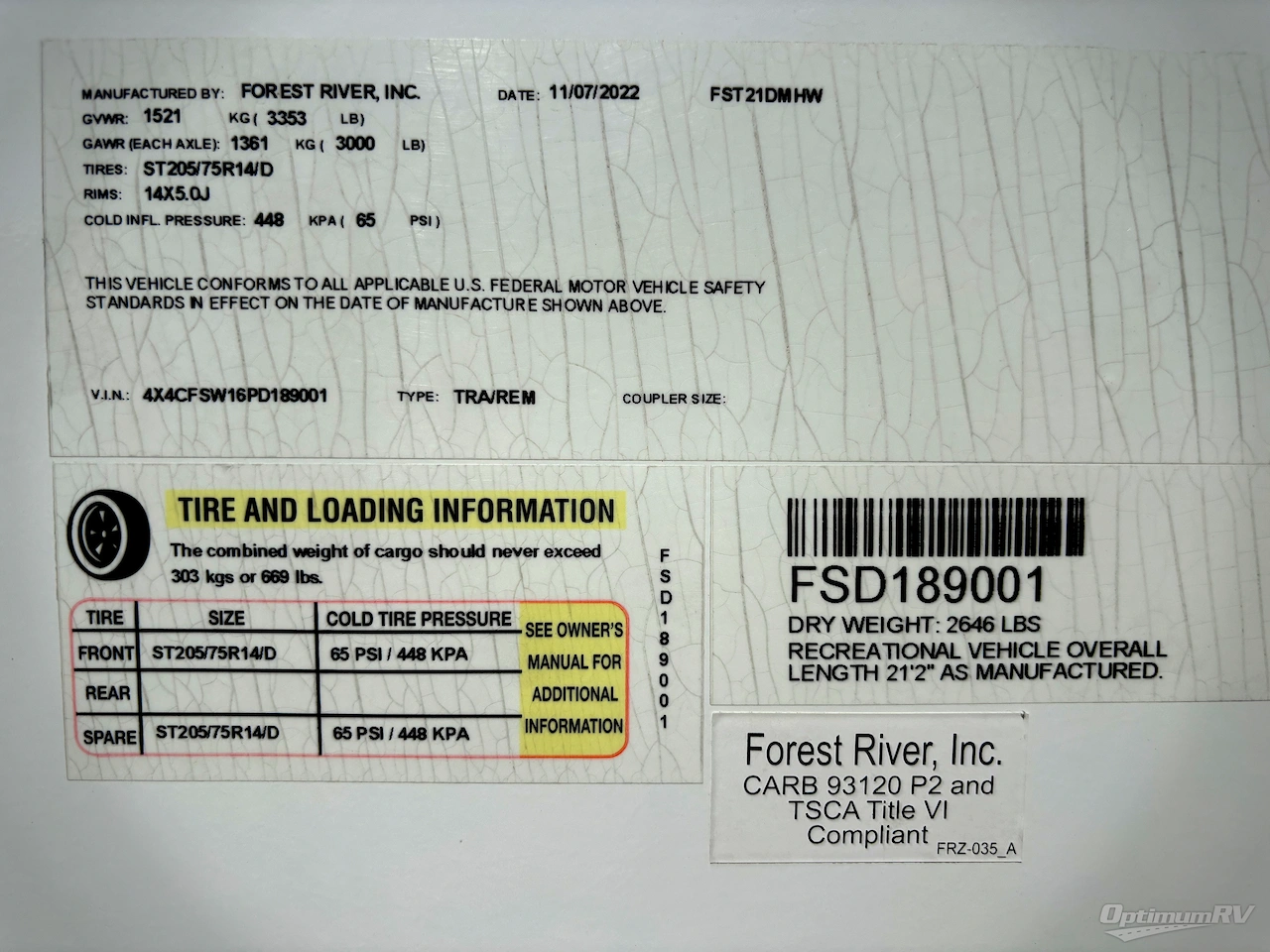 2023 Forest River Flagstaff Hard Side High Wall Series T21DMHW Photo 14