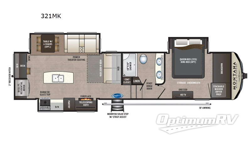 2019 Keystone Montana 321MK Floorplan Photo