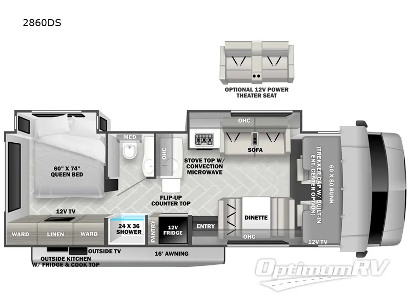 2022 Forest River Sunseeker Classic 2860DS Ford RV Floorplan Photo