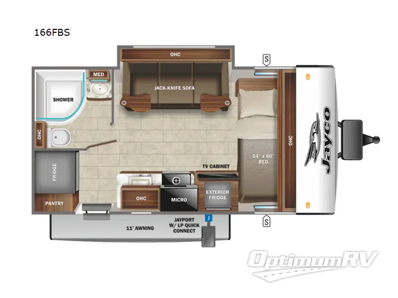 2022 Jayco Jay Feather Micro 166FBS RV Floorplan Photo