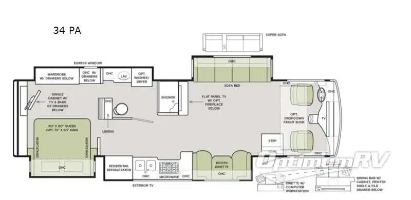 2021 Tiffin Open Road Allegro 34 PA RV Floorplan Photo