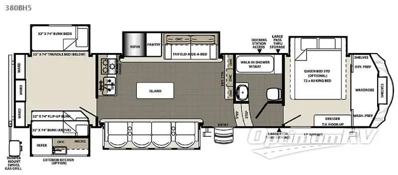 2016 Forest River Sandpiper 380BH5 Floorplan Photo
