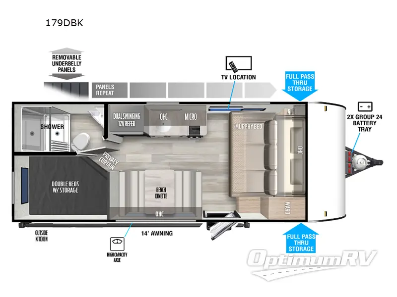 2023 Forest River Salem FSX 179DBK RV Floorplan Photo
