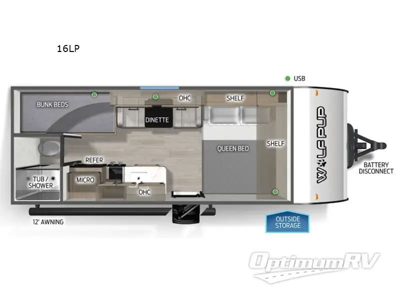 2026 Forest River Cherokee Wolf Pup 16LP Floorplan Photo
