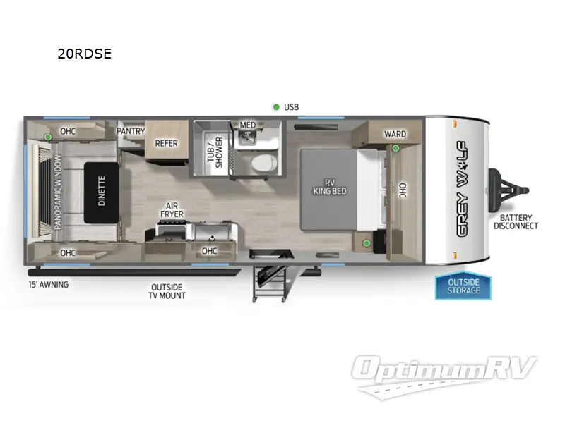 2026 Forest River Cherokee Grey Wolf 20RDSE Floorplan Photo