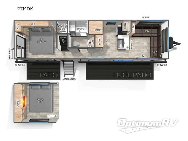 2026 Forest River Cherokee Timberwolf 27MDK RV Floorplan Photo