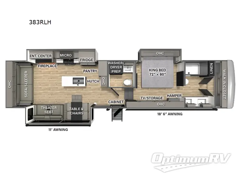 2025 Palomino Columbus 383RLH Floorplan Photo