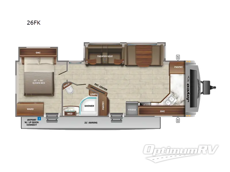 2023 Jayco White Hawk 26FK RV Floorplan Photo