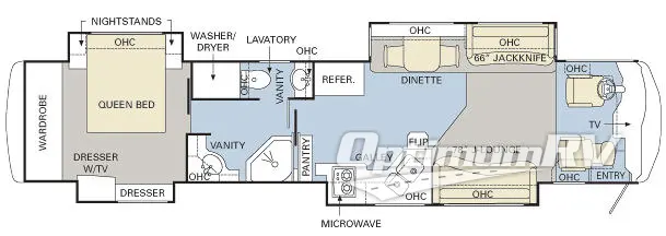 2007 Monaco Dynasty 42 Diamond IV RV Floorplan Photo
