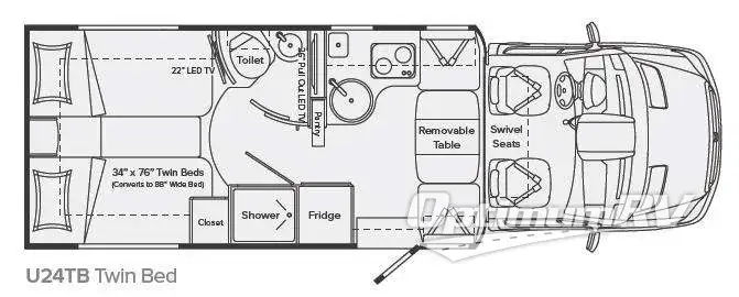 2013 Leisure Travel Unity U24TB Floorplan Photo