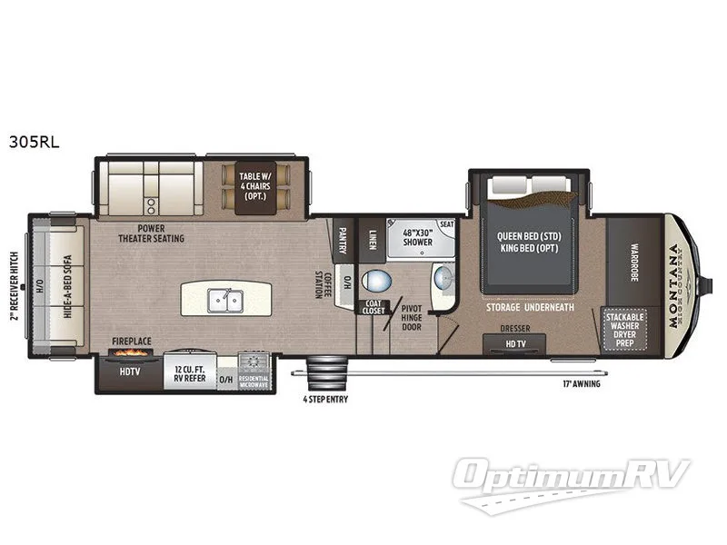 2018 Keystone Montana High Country 305RL Floorplan Photo