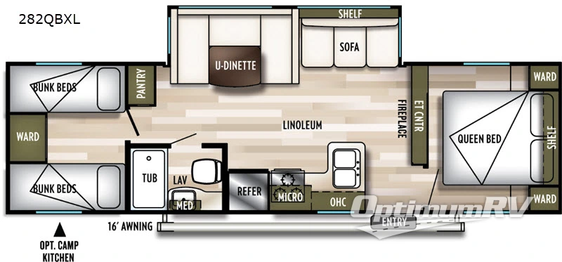 2019 Forest River Wildwood X-Lite 282QBXL Floorplan Photo