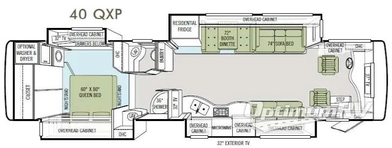 2012 Tiffin Allegro Bus 40QXP RV Floorplan Photo