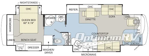 2007 Monaco Diplomat 40PDQ RV Floorplan Photo