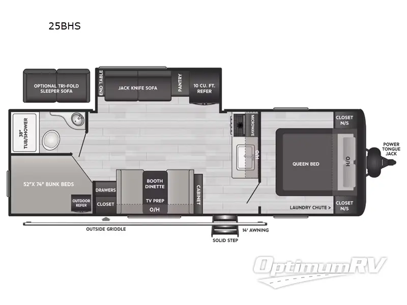 2023 Keystone Hideout 25BHS RV Floorplan Photo